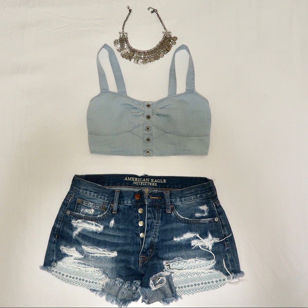 Denim crop top